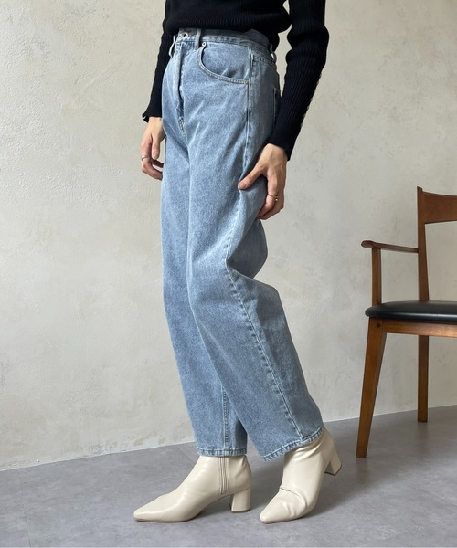 Thevon（ゼボン）の「ポインテッドストレッチショートブーツ（ブーツ・レディース・ブラック/アイボリー/ベージュ・L/S/M）」の14枚目の写真