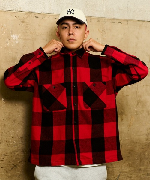 DEAR LAUREL（ディアローレル）の「【ムラサキスポーツ限定】DEAR LAUREL/ディアローレル 長袖シャツ チェック柄 ヴィンテージ風 ボタンダウン D23F2601（シャツ/ブラウス・メンズ・ブラウン/アイボリー/レッド・L/M）」の8枚目の写真