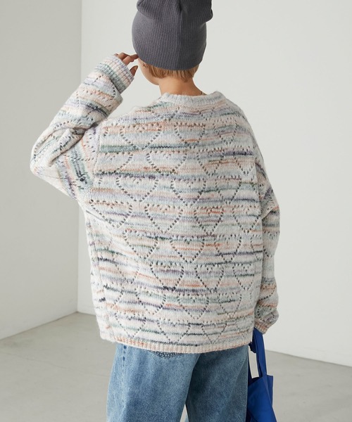 forksy.（フォルクシー）の「【forksy.】ハート柄透かし編みプルオーバー（ニット/セーター・レディース・グレー/ピンク/グリーン・FREE）」の19枚目の写真