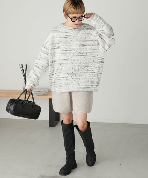 forksy.（フォルクシー）の「【forksy.】ハート柄透かし編みプルオーバー（ニット/セーター・レディース・グレー/ピンク/グリーン・FREE）」の11枚目の写真