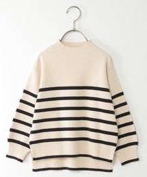 ikka（イッカ）の「【洗濯機で洗える／親子コーデ】クリーミーボーダーニットプルオーバー（120~160cm）（ニット/セーター・キッズ）」