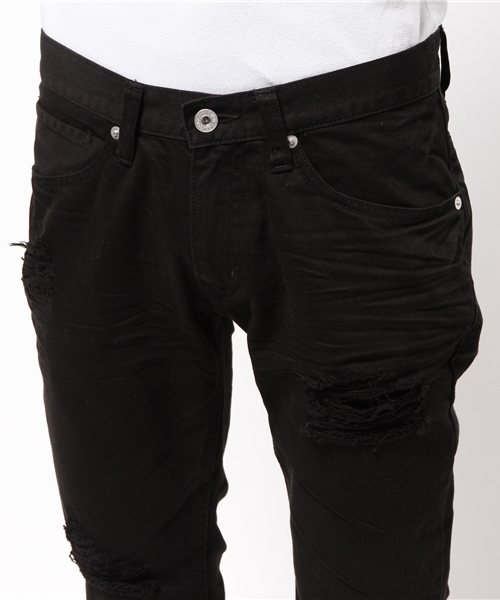 VENCEEXCHANGE（ヴァンスエクスチェンジ）の「クラッシュパンツ          （デニムパンツ・メンズ・ホワイト/ブラック・MEDIUM/SMALL/LARGE）」の11枚目の写真