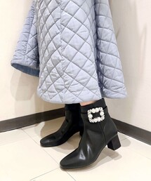 ◆ラメヒールビジューショートブーツ