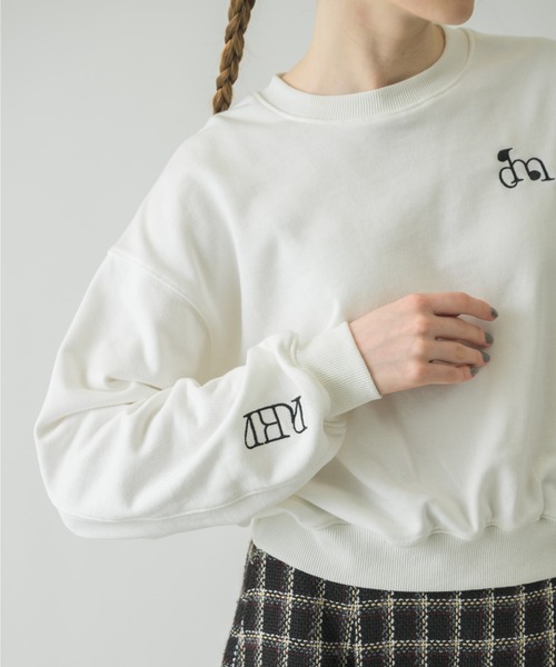 idem（イデム）の「idem logo sweat/ロゴスウェット（スウェット・レディース・グレー/ピンク/オフホワイト/ネイビー・FREE）」の2枚目の写真