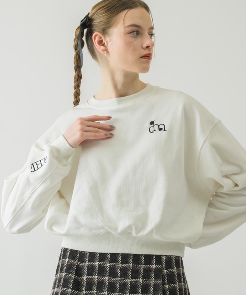 idem（イデム）の「idem logo sweat/ロゴスウェット（スウェット・レディース・グレー/ピンク/オフホワイト/ネイビー・FREE）」の9枚目の写真