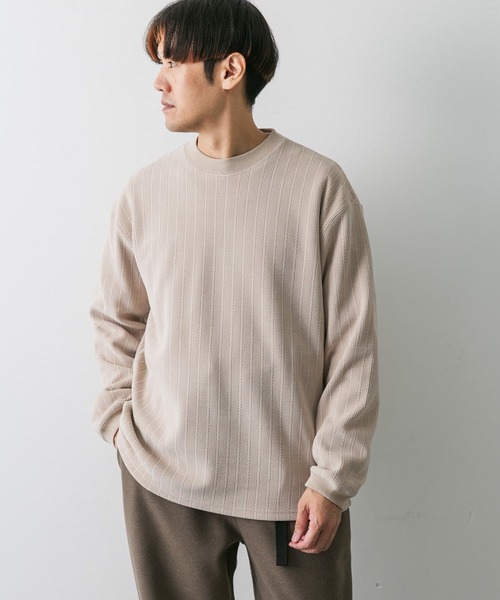 URBAN RESEARCH DOORS（アーバンリサーチドアーズ）の「ジャガードコーデュロイプルオーバー（Tシャツ/カットソー・メンズ・ベージュ系その他/チャコールグレー・LARGE/MEDIUM）」の4枚目の写真