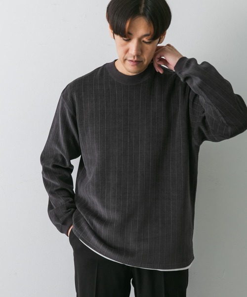 URBAN RESEARCH DOORS（アーバンリサーチドアーズ）の「ジャガードコーデュロイプルオーバー（Tシャツ/カットソー・メンズ・ベージュ系その他/チャコールグレー・LARGE/MEDIUM）」の9枚目の写真