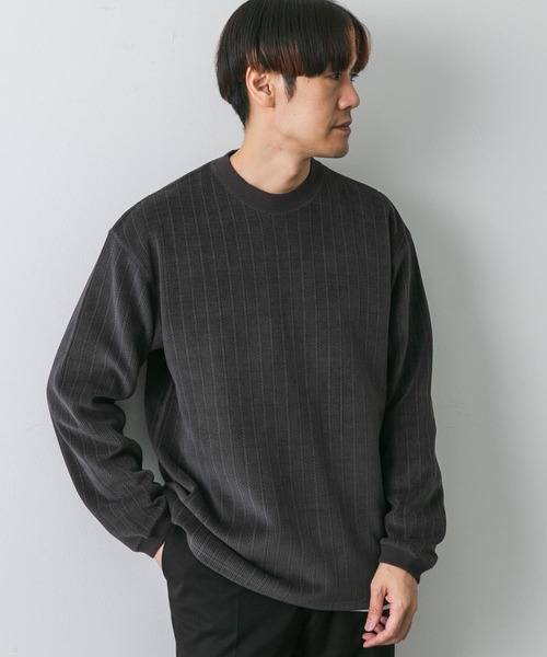 URBAN RESEARCH DOORS（アーバンリサーチドアーズ）の「ジャガードコーデュロイプルオーバー（Tシャツ/カットソー・メンズ・ベージュ系その他/チャコールグレー・LARGE/MEDIUM）」の12枚目の写真