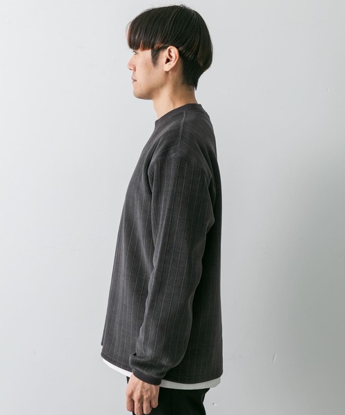 URBAN RESEARCH DOORS（アーバンリサーチドアーズ）の「ジャガードコーデュロイプルオーバー（Tシャツ/カットソー・メンズ・ベージュ系その他/チャコールグレー・LARGE/MEDIUM）」の16枚目の写真