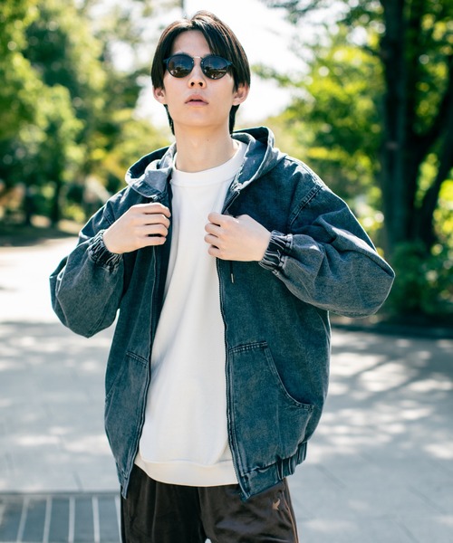 En serio TOKYO(エンソリオトーキョー)の「8.8ozデニム フーデットワーク ブルゾン(デニムジャケット・メンズ・インディゴブルー/ブラック系その他/ブラック系その他2/スミクロ・M/L)」の8枚目の写真