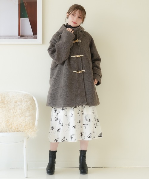 ASTORIA ODIER（アストリアオディール）の「フェイクリングウール ミドルダッフルコート（ダッフルコート・レディース・ブラウン/ベージュ・MEDIUM）」の20枚目の写真