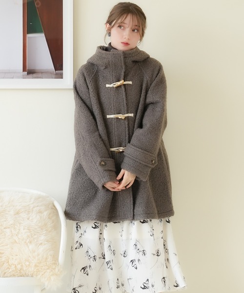 ASTORIA ODIER（アストリアオディール）の「フェイクリングウール ミドルダッフルコート（ダッフルコート・レディース・ブラウン/ベージュ・MEDIUM）」の21枚目の写真