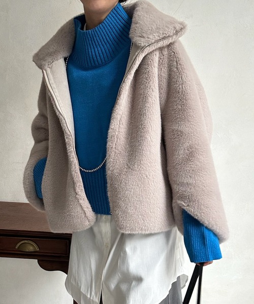 DouDou（ドゥドゥ）の「【WEB限定】ミンクライクファーリバーシブル