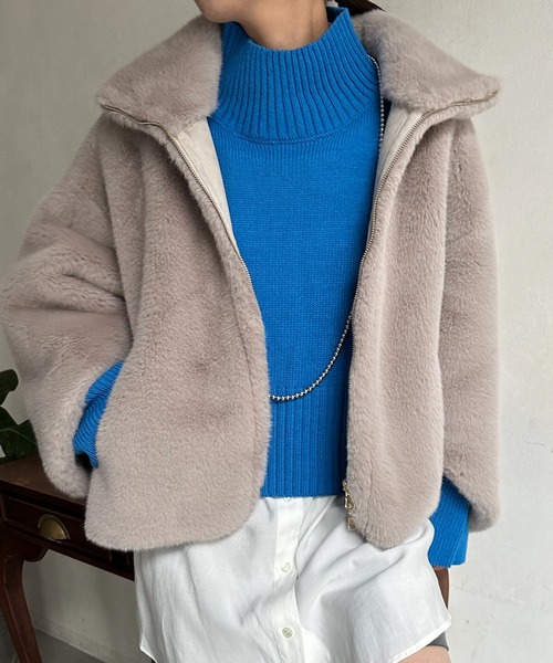 DouDou（ドゥドゥ）の「【WEB限定】ミンクライクファーリバーシブル