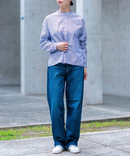 D.M.G.（ドミンゴ）の「[D.M.G. / ディーエムジー]  甘織デニム 5Pストレートデニム（デニムパンツ・レディース・インディゴブルー・S/L/SS/M）」の13枚目の写真