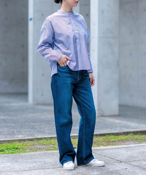 D.M.G.（ドミンゴ）の「[D.M.G. / ディーエムジー]  甘織デニム 5Pストレートデニム（デニムパンツ・レディース・インディゴブルー・S/L/SS/M）」の14枚目の写真