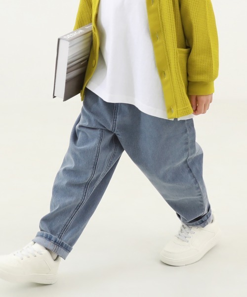 devirock(デビロック)の「楽デニム ペグトップパンツ(デニムパンツ・キッズ・ブラック系1/サックスブルー系1/ネイビー/ワンウォッシュ/サックスブルー系3・160cm/110cm/140cm/100cm/150cm/130cm/120cm)」の5枚目の写真