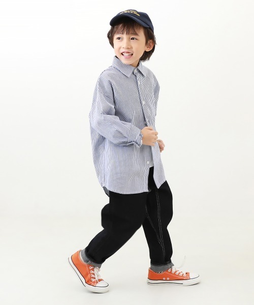 devirock(デビロック)の「楽デニム ペグトップパンツ(デニムパンツ・キッズ・ブラック系1/サックスブルー系1/ネイビー/ワンウォッシュ/サックスブルー系3・160cm/110cm/140cm/100cm/150cm/130cm/120cm)」の13枚目の写真