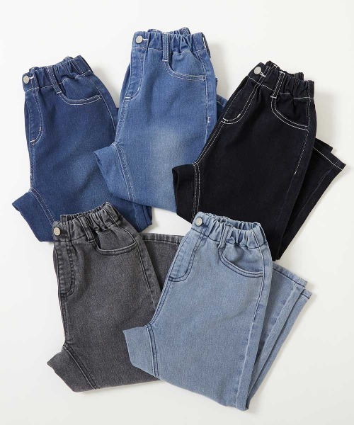 devirock(デビロック)の「楽デニム ペグトップパンツ(デニムパンツ・キッズ・ブラック系1/サックスブルー系1/ネイビー/ワンウォッシュ/サックスブルー系3・160cm/110cm/140cm/100cm/150cm/130cm/120cm)」の10枚目の写真