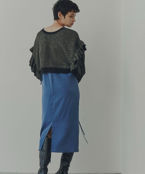 CREOLME（クレオルム）の「(CREOLME)マルチウェイラメスウェット（スウェット・レディース・グレー/ブラック・FREE）」の5枚目の写真