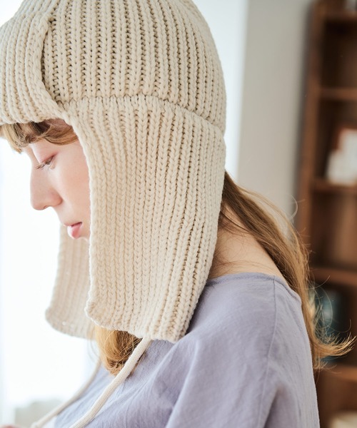 Crisp（クリスプ）の「ニットフライトハット（ニットキャップ/ビーニー・レディース・アイボリー/グレー・FREE）」の2枚目の写真