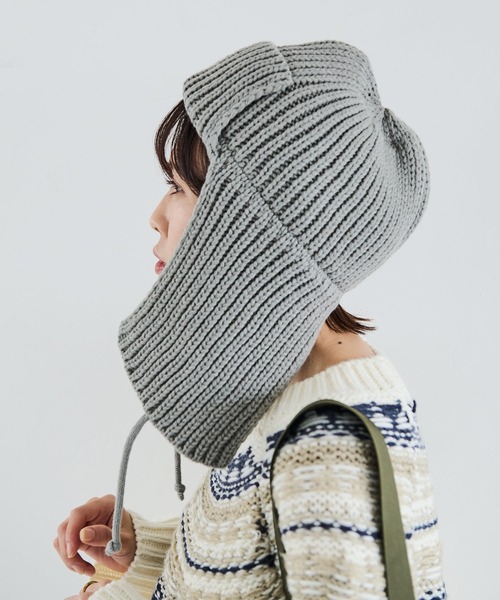 Crisp（クリスプ）の「ニットフライトハット（ニットキャップ/ビーニー・レディース・アイボリー/グレー・FREE）」の14枚目の写真