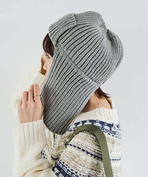 Crisp（クリスプ）の「ニットフライトハット（ニットキャップ/ビーニー・レディース・アイボリー/グレー・FREE）」の17枚目の写真