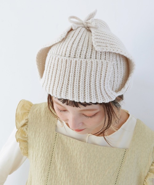 Crisp（クリスプ）の「ニットフライトハット（ニットキャップ/ビーニー・レディース・アイボリー/グレー・FREE）」の9枚目の写真