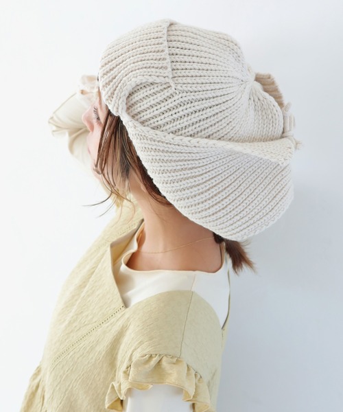 Crisp（クリスプ）の「ニットフライトハット（ニットキャップ/ビーニー・レディース・アイボリー/グレー・FREE）」の22枚目の写真