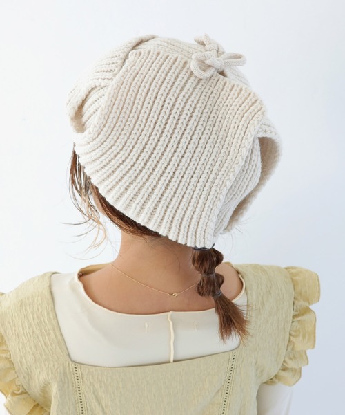 Crisp（クリスプ）の「ニットフライトハット（ニットキャップ/ビーニー・レディース・アイボリー/グレー・FREE）」の6枚目の写真