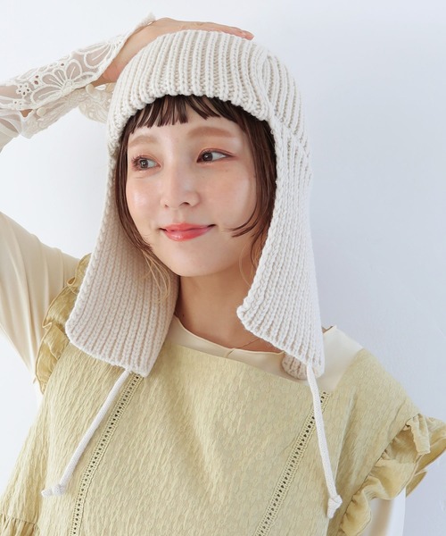 Crisp（クリスプ）の「ニットフライトハット（ニットキャップ/ビーニー・レディース・アイボリー/グレー・FREE）」の16枚目の写真