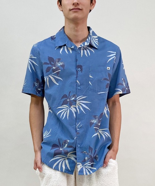 Quiksilver（クイックシルバー）の「QUIKSILVER/クイックシルバー アロハシャツ 総柄  ワンポイント AQYWT03312（シャツ/ブラウス・メンズ・ブルー系その他/ホワイト系その他/ブラック系その他/ホワイト系その他2/ブラック系その他2/ブルー系その他2・M/L）」の5枚目の写真