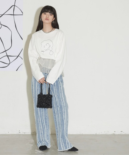 THE YOn（ザヨン）の「フリンジデザインデニムパンツ（デニムパンツ・レディース・ライトブルー/ブルー・M/S）」の19枚目の写真