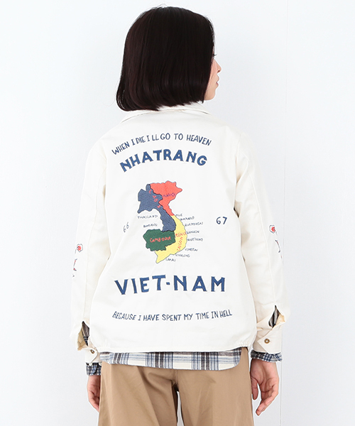 BEAMS BOY（ビームスボーイ）の「TAILOR TOYO×BEAMS BOY / VIET-NAM JACKET SPECIAL（ブルゾン・レディース・オフホワイト/ブラック・ONE SIZE）」の4枚目の写真