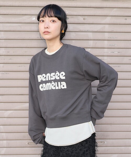 【 JEANS】スウェット フリース素材 フード付きネック ロゴ セール】ロゴスウェット セットトップス（スウェット）｜FREAK'S