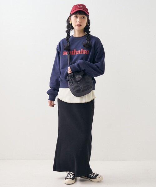 FREAK'S STORE(フリークスストア)の「ロゴスウェット セットトップス(スウェット・レディース・ナチュラル/チャコールグレー/ネイビー・フリ-)」の4枚目の写真