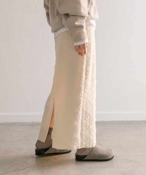 RIVE DROITE（リヴドロワ）の「フクレジャガードナロースカート（スカート・レディース・ブラック/アイボリー・FREE）」の14枚目の写真