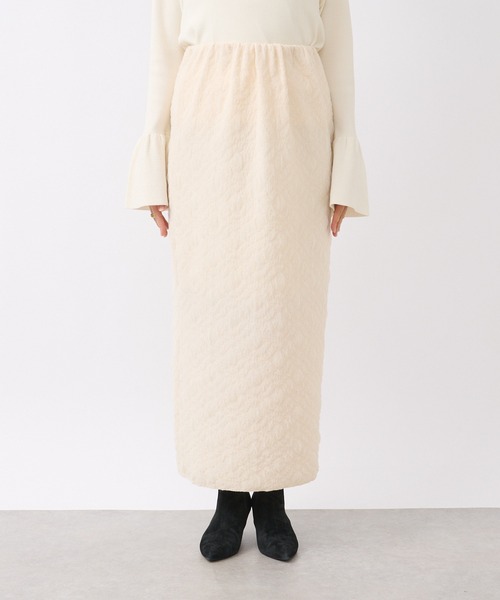 RIVE DROITE（リヴドロワ）の「フクレジャガードナロースカート（スカート・レディース・ブラック/アイボリー・FREE）」の9枚目の写真