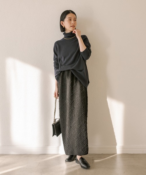 RIVE DROITE（リヴドロワ）の「フクレジャガードナロースカート（スカート・レディース・ブラック/アイボリー・FREE）」の21枚目の写真