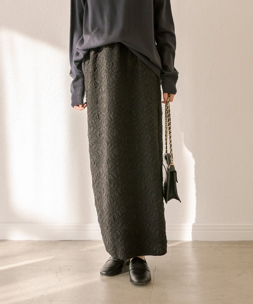 RIVE DROITE（リヴドロワ）の「フクレジャガードナロースカート（スカート・レディース・ブラック/アイボリー・FREE）」の18枚目の写真