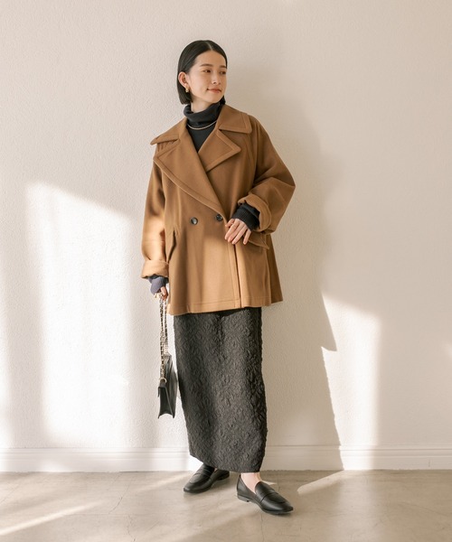 RIVE DROITE（リヴドロワ）の「フクレジャガードナロースカート（スカート・レディース・ブラック/アイボリー・FREE）」の12枚目の写真