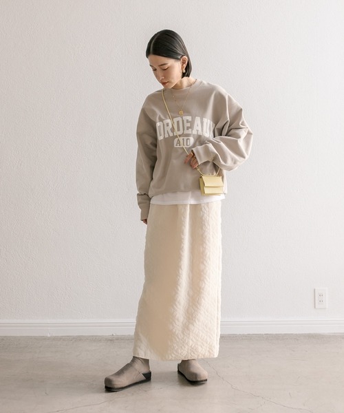 RIVE DROITE（リヴドロワ）の「フクレジャガードナロースカート（スカート・レディース・ブラック/アイボリー・FREE）」の7枚目の写真