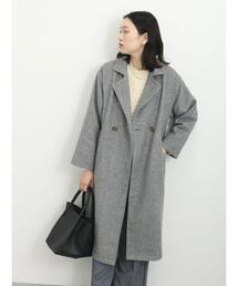 Samansa Mos2 blue | ウール混テーラードコート(その他アウター)