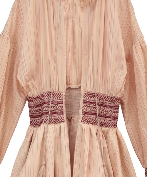 セール】SMOCKING STRIPE TOPS（シャツ/ブラウス）｜CLANE