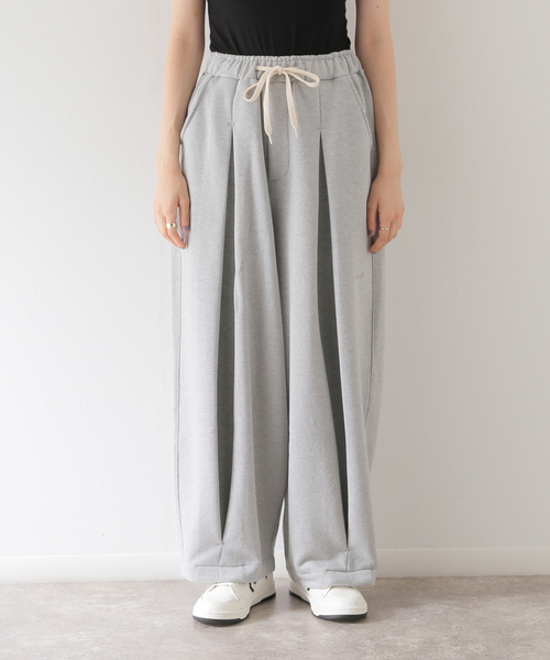ANGLAN(アングラン)の「【ANGLAN / アングラン】Valley Tuck Sweat Balloon Pants(スウェットパンツ・レディース・ブラック/チャコールグレー・FREE)」の14枚目の写真