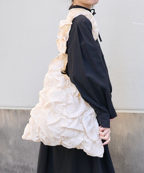 FREAK'S STORE（フリークスストア）の「Casselini/キャセリーニ スクエア ギャザートート/トートバッグ（トートバッグ・レディース・サックスブルー/ブラック/ナチュラル・ONE SIZE）」の3枚目の写真