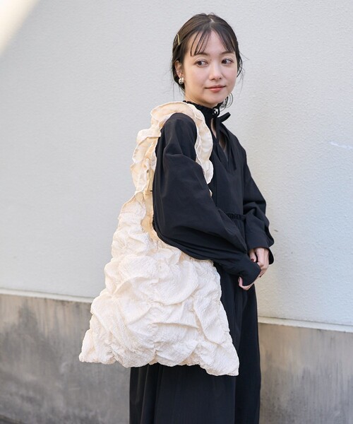 FREAK'S STORE（フリークスストア）の「Casselini/キャセリーニ スクエア ギャザートート/トートバッグ（トートバッグ・レディース・サックスブルー/ブラック/ナチュラル・ONE SIZE）」の7枚目の写真