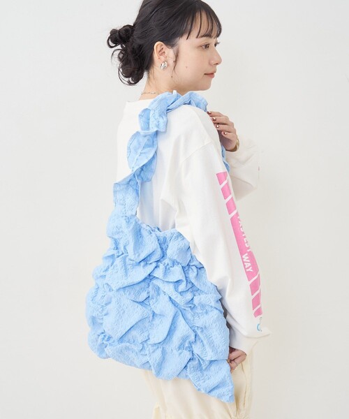 FREAK'S STORE（フリークスストア）の「Casselini/キャセリーニ スクエア ギャザートート/トートバッグ（トートバッグ・レディース・サックスブルー/ブラック/ナチュラル・ONE SIZE）」の11枚目の写真