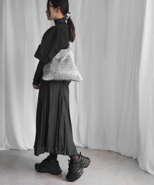 minia（ミニア）の「ラメシャギーニットトートバッグ（トートバッグ・レディース・シルバー/ブルー/ブラック・FREE）」の13枚目の写真