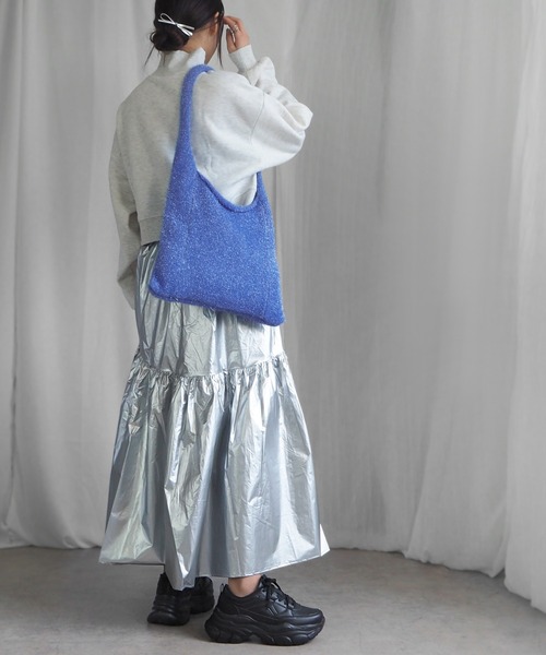 minia（ミニア）の「ラメシャギーニットトートバッグ（トートバッグ・レディース・シルバー/ブルー/ブラック・FREE）」の15枚目の写真